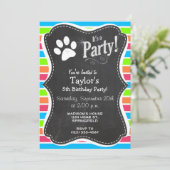 Dog, Woof; Neon Sinaasappel Roze Blauw Groene Stre Kaart (Staand voorkant)