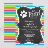 Dog, Woof; Neon Sinaasappel Roze Blauw Groene Stre Kaart (Voorkant / Achterkant)