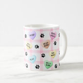Dog Words Love Hearts Paw Prints Mok (Voorkant rechts)