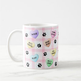 Dog Words Love Hearts Paw Prints Mok