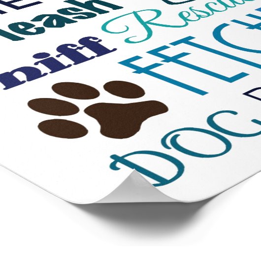 Dog Words Poster (Hoek)