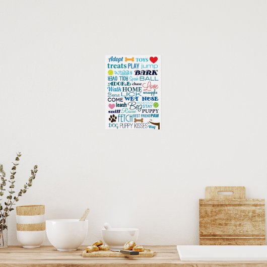 Dog Words Poster (Keuken)