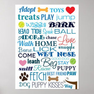 Dog Words Poster