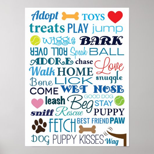 Dog Words Poster (Voorkant)