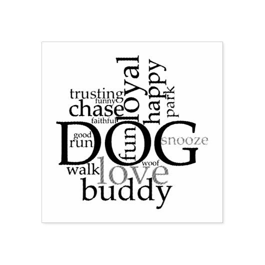 Dog Words Rubberstempel (Afrduk)