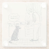 Dog wordt ouder glazen onderzetter (Achterkant)