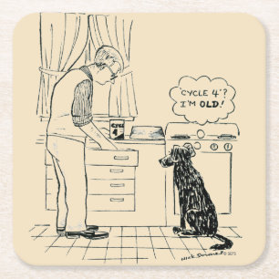 Dog wordt ouder kartonnen onderzetters