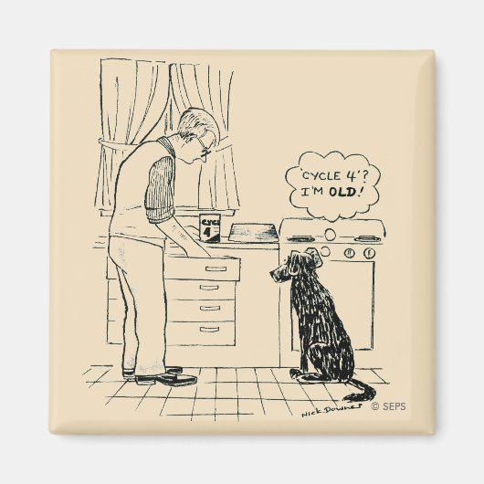 Dog wordt ouder magneet (Voorkant)