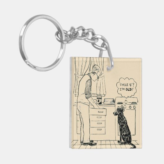 Dog wordt ouder sleutelhanger (Voorkant Links)