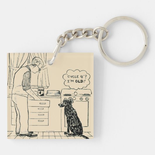 Dog wordt ouder sleutelhanger (Achterkant)