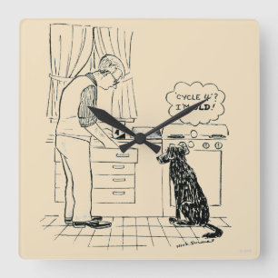 Dog wordt ouder vierkante klok