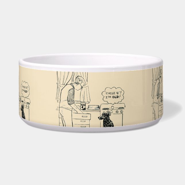 Dog wordt ouder voerbakje (Voorkant)