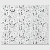 Dog Wrapping Paper - ontwerp voor zwarte en witte Cadeaupapier (Vlak)