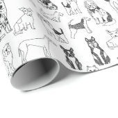 Dog Wrapping Paper - ontwerp voor zwarte en witte Cadeaupapier (Rol Hoek)