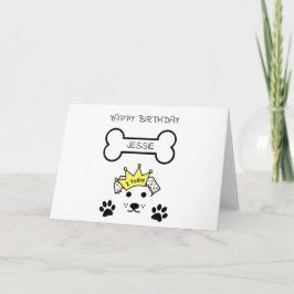 DOG YAPPY BIRTHDAY, aangepaste naam Kaart
