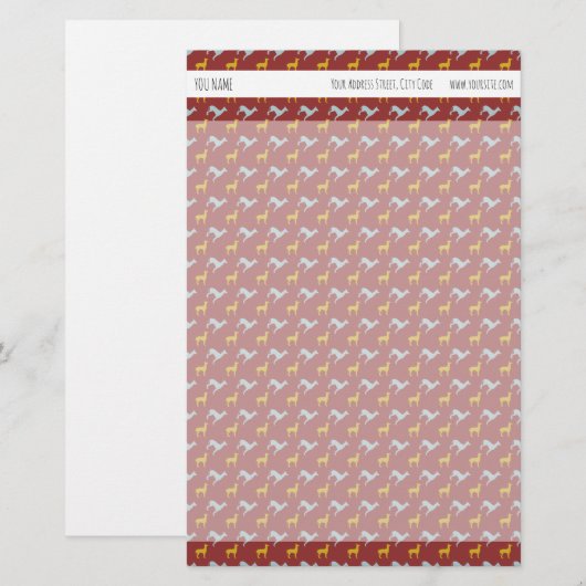 Dog Year2018 Dogs Pattern Personalized Stationery Briefpapier (Voorkant / Achterkant)