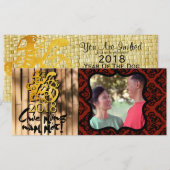Dog Year 2018 Photo lijst Greeting in Vietnamees I Kaart (Voorkant / Achterkant)