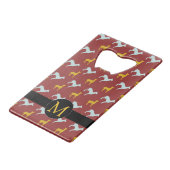 Dog Year 2018 Zodiac Birthday Monogram Bottle Open Creditkaart Flessenopener (Achterkant Gekanteld)