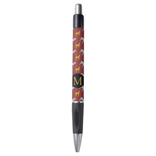 Dog Year 2018 Zodiac Birthday Monogram Pen E (Voorkant Verticaal)