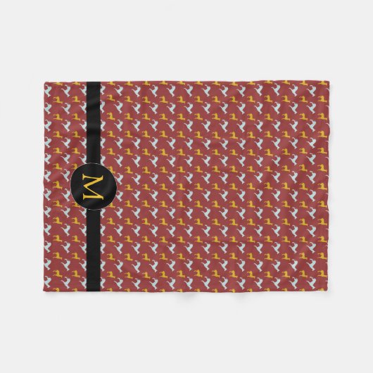 Dog Year Zodiac Birthday Monogram S Blanket Fleece Deken (Voorkant (Horizontaal))