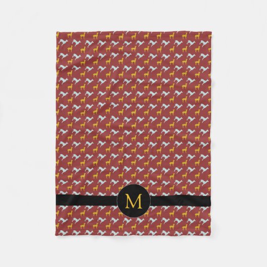 Dog Year Zodiac Birthday Monogram S Blanket Fleece Deken (Voorkant)