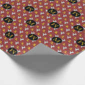 Dog Year Zodiac Birthday Monogram Wrapping P Cadeaupapier (Hoek)