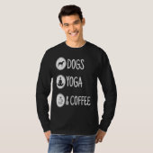 Dog yoga and coffee t-shirt (Voorkant volledig)