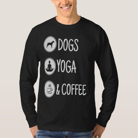 Dog yoga and coffee t-shirt (Voorkant)