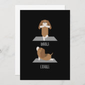 Dog Yoga Inhale Exhale Dogs Breed Eigenaar Puppy G Kaart (Voorkant / Achterkant)
