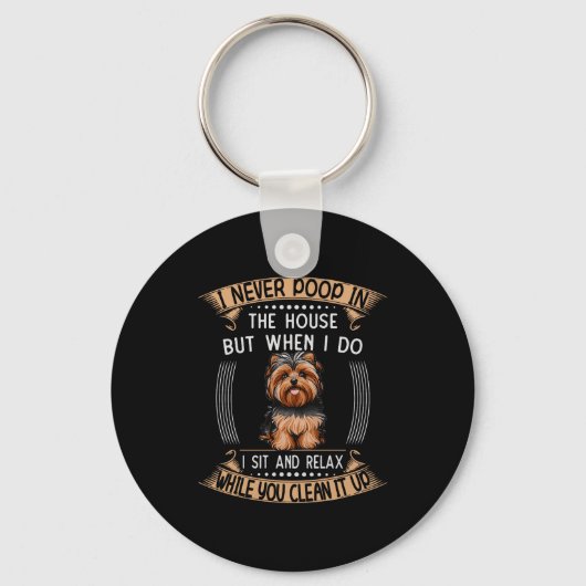 Dog Yorkie O Stuff Pet Dad Price Yorkieo Pupes Com Sleutelhanger (Voorkant)