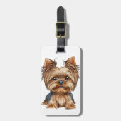 Dog yorkshire terrier waterverf | bagagelabel (Voorkant verticaal)