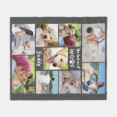 Dog YOU HAD ME AT WOOF 9 Photo Collage Grey Fleece Deken (Voorkant (Horizontaal))
