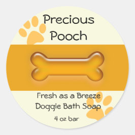 Dog-zeeplabel - oranje cirkel ronde sticker