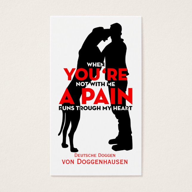 Dog zonder mannen visitekaartjes (Voorkant)