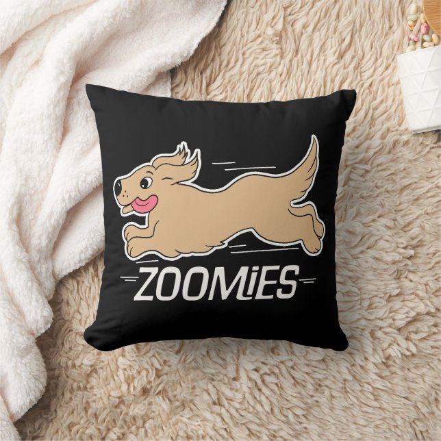 Dog Zoomies Black Kussen (Deken)