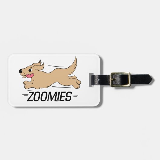 Dog Zoomies Funny Bagagelabel (Voorkant horizontaal)