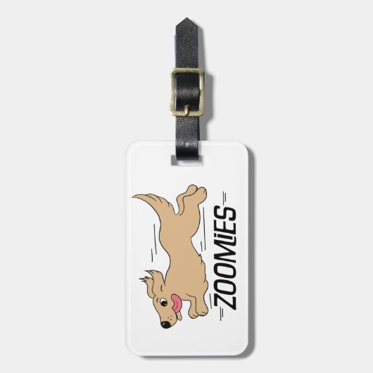 Dog Zoomies Funny Bagagelabel (Voorkant verticaal)