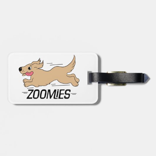 Dog Zoomies Funny Bagagelabel (Achterkant horizontaal)