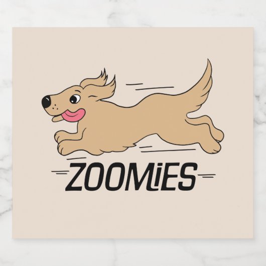 Dog Zoomies Funny Bier Etiket (Enkel label)
