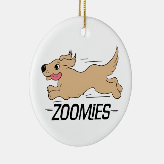 Dog Zoomies Keramisch Ornament (Rechts)