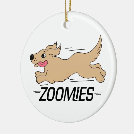 Dog Zoomies Keramisch Ornament (Links)
