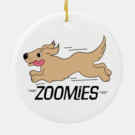 Dog Zoomies Keramisch Ornament (Achterkant)