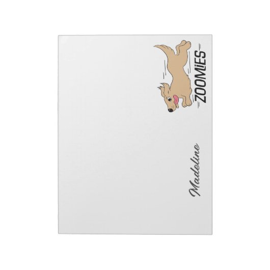 Dog Zoomies Personalized Notitieblok (Linkerzijde)