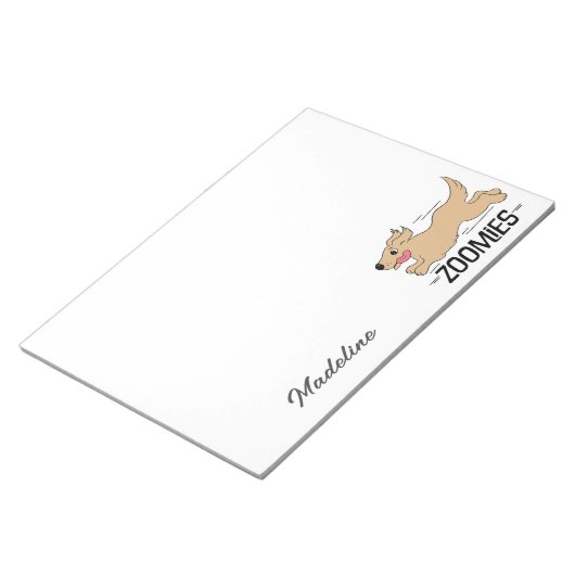 Dog Zoomies Personalized Notitieblok (Schuin)