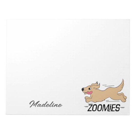 Dog Zoomies Personalized Notitieblok (Voorkant)