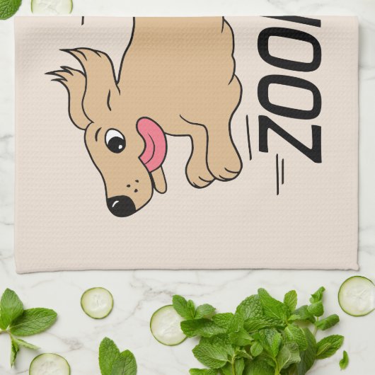 Dog Zoomies Theedoek (Gevouwen)