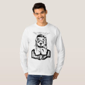 DOG (ZWARTE EN WITTE) Lange T-shirt (Voorkant volledig)