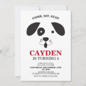 Dog zwarte en witte vlek Birthday Kaart (Voorkant)