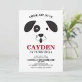 Dog zwarte en witte vlek Birthday Kaart (Staand voorkant)