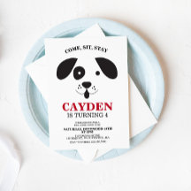 Dog zwarte en witte vlek Birthday